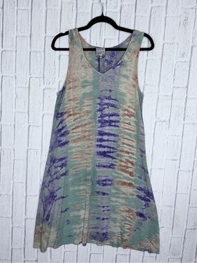 Jaded Gypsy Tie Dye V Neck Sleeveless Mini Dress Tunic S/M NWT Boho